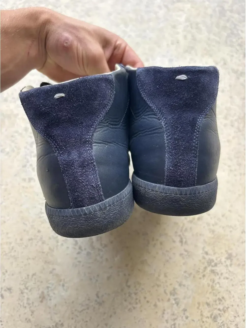 Maison Margiela Men's Black and Navy Trainer